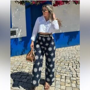 NWT Zara Contrast Embroidered Culottes ZW Collection